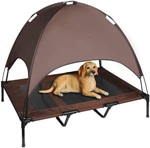 Niubya 48" XLarge Elevated Dog Cot with Canopy