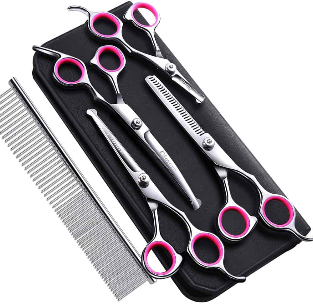 Gimars 4CR Stainless Steel Dog Grooming Scissors Kit