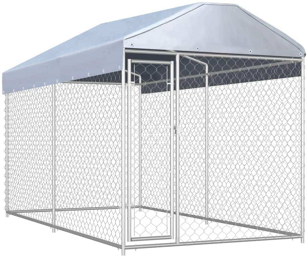 vidaXL Outdoor Dog Kennel with Canopy