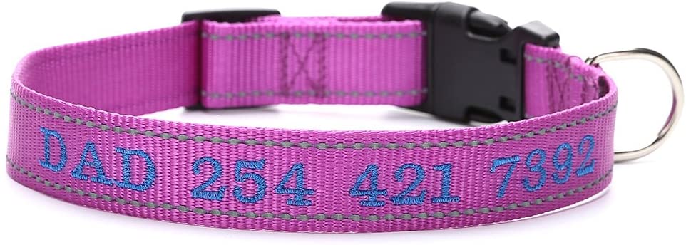 Amakunft Reflective Customised Dog Collar with Name