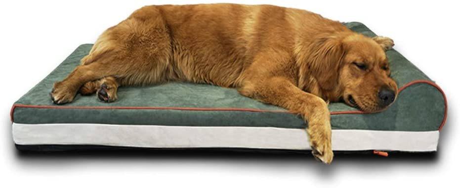 LaiFug Memory Foam Dog Bed with Headrest
