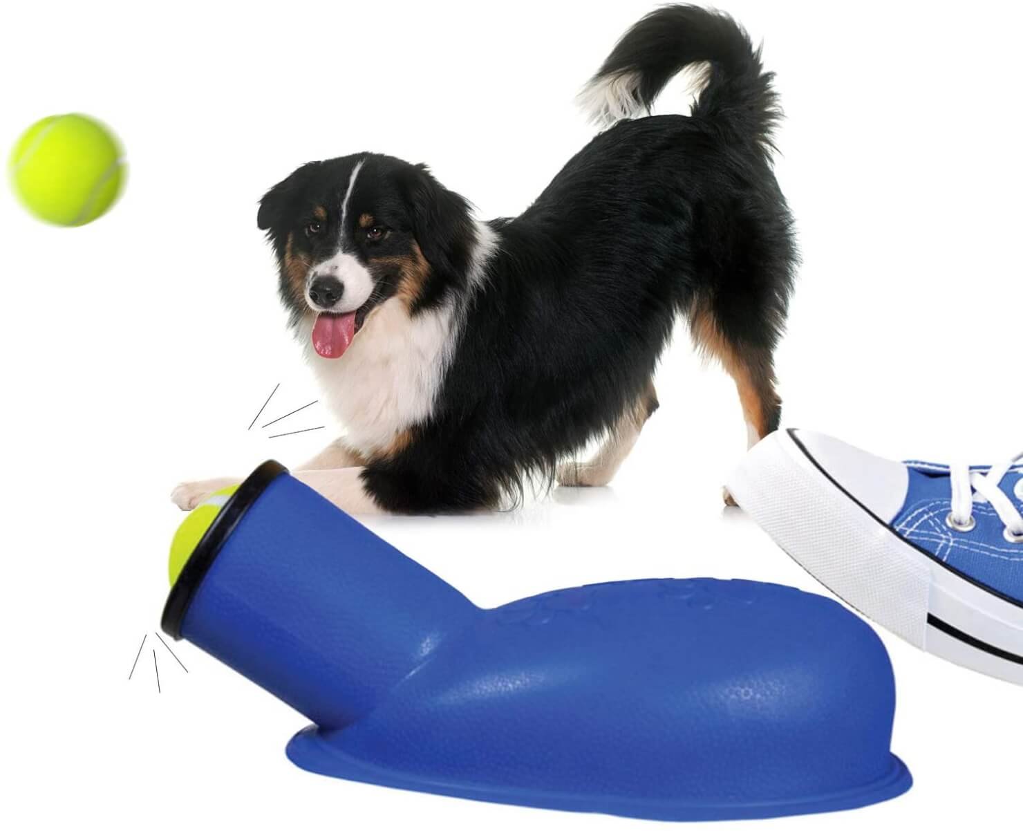 Large Size ALL FOR PAWS Dog Ball Launcher Automatic,Automatic Ball Launcher for Dogs,Ball Thrower for Dogs,Includes 3 Tennis Balls for Dogs 