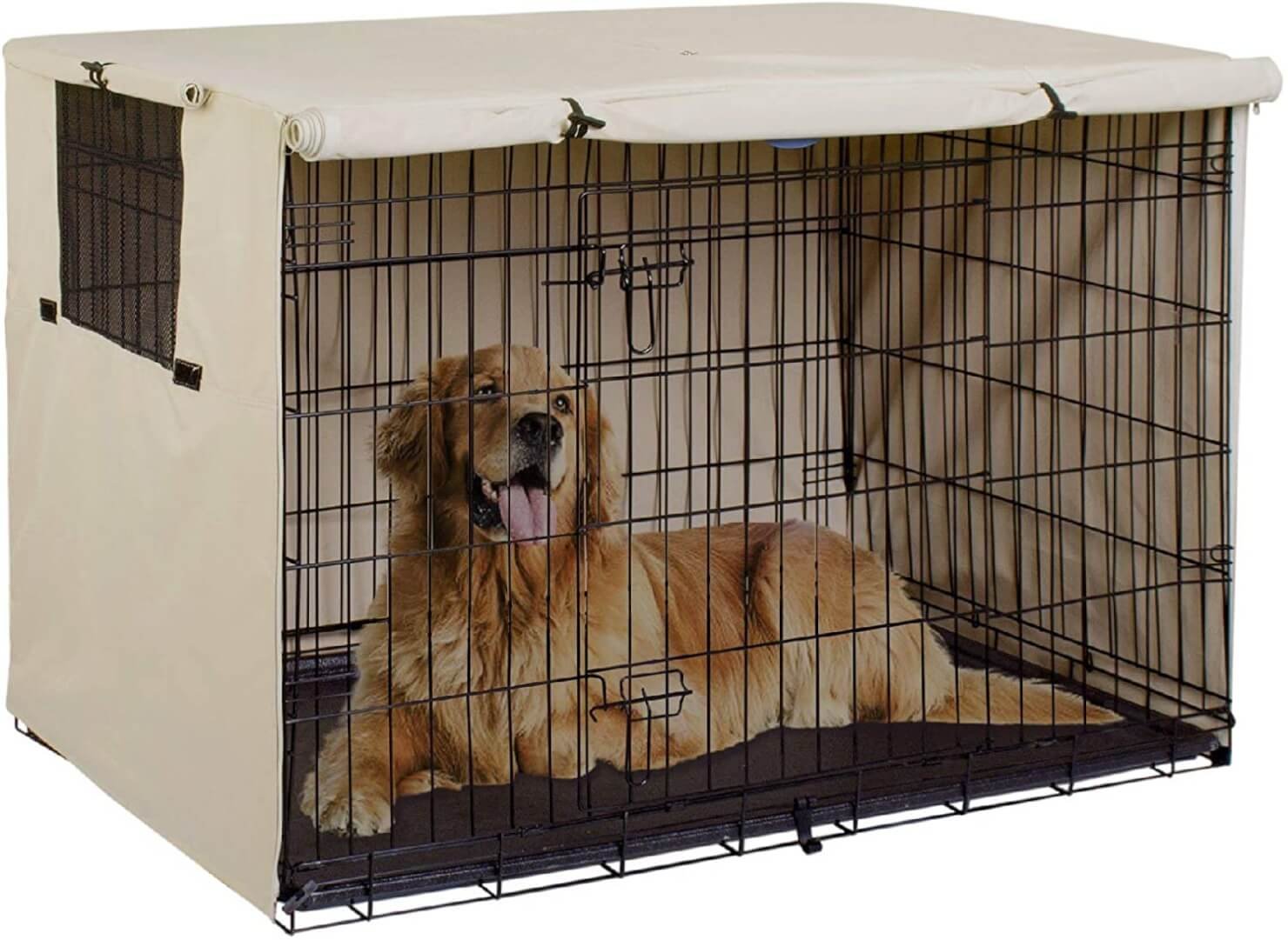 with Double Door and Mesh Window Pet Kennel Cover for Medium and Large Wire Dog Crate TUYUU Dog Crate Cover,Indoor/Outdoor Durable Waterproof Kennel Covers 