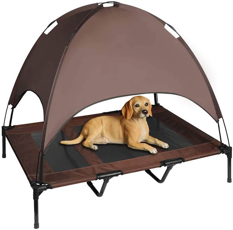 Niubya 48" XLarge Elevated Dog Cot with Canopy