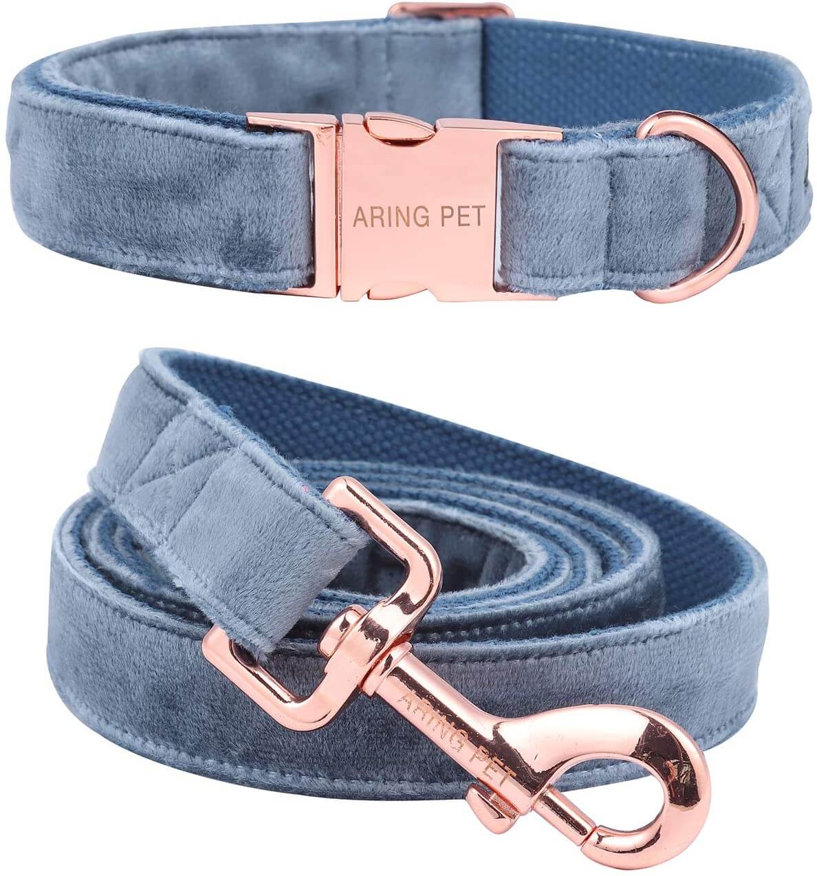 Aring Pet Velvet Dog Collar & Leash Set