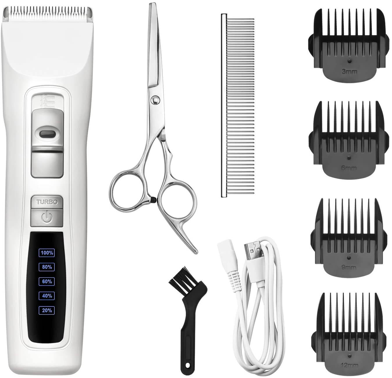 Bousnic Dog Clippers 2-Speed Cordless Pet Hair Grooming Clippers Kit