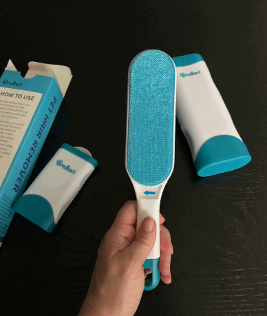 Brellavi Pet Hair Remover being tested by our review team.