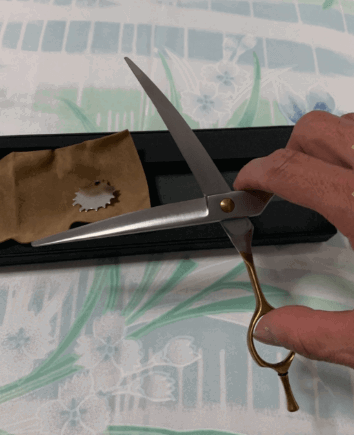 JASON Left Handed 7" Dog Grooming Scissors being tested by our review team.