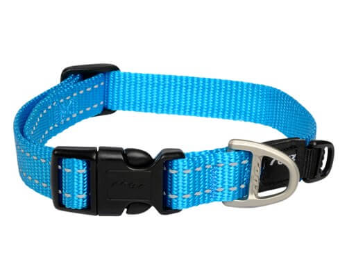 Rogz Snake Collar Turquoise Reflective