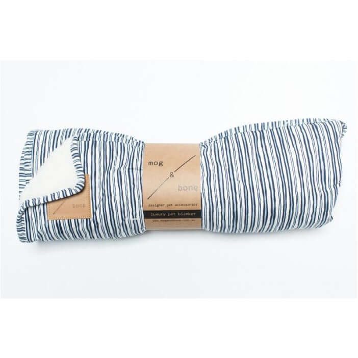 Mog & Bone Stripe Chambray Fleece Dog Blanket