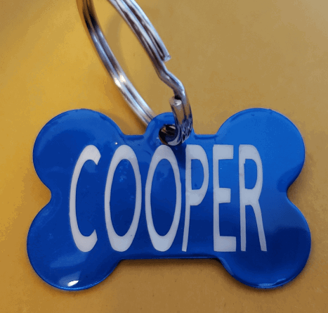 JIAKAI Bone Shape Dog ID Tag being tested by our review team.