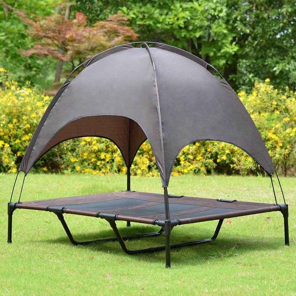 Niubya 48" XLarge Elevated Dog Cot with Canopy