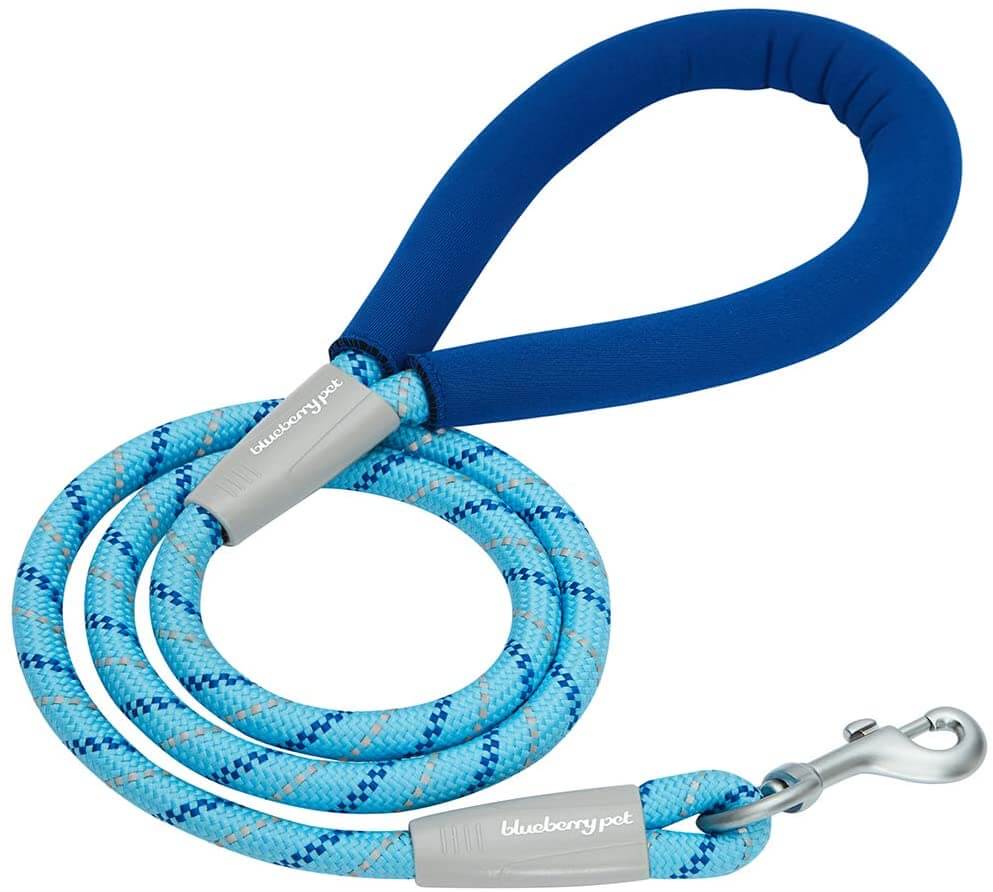 Blueberry Pet Striped Rope Leash with Comfy Handle