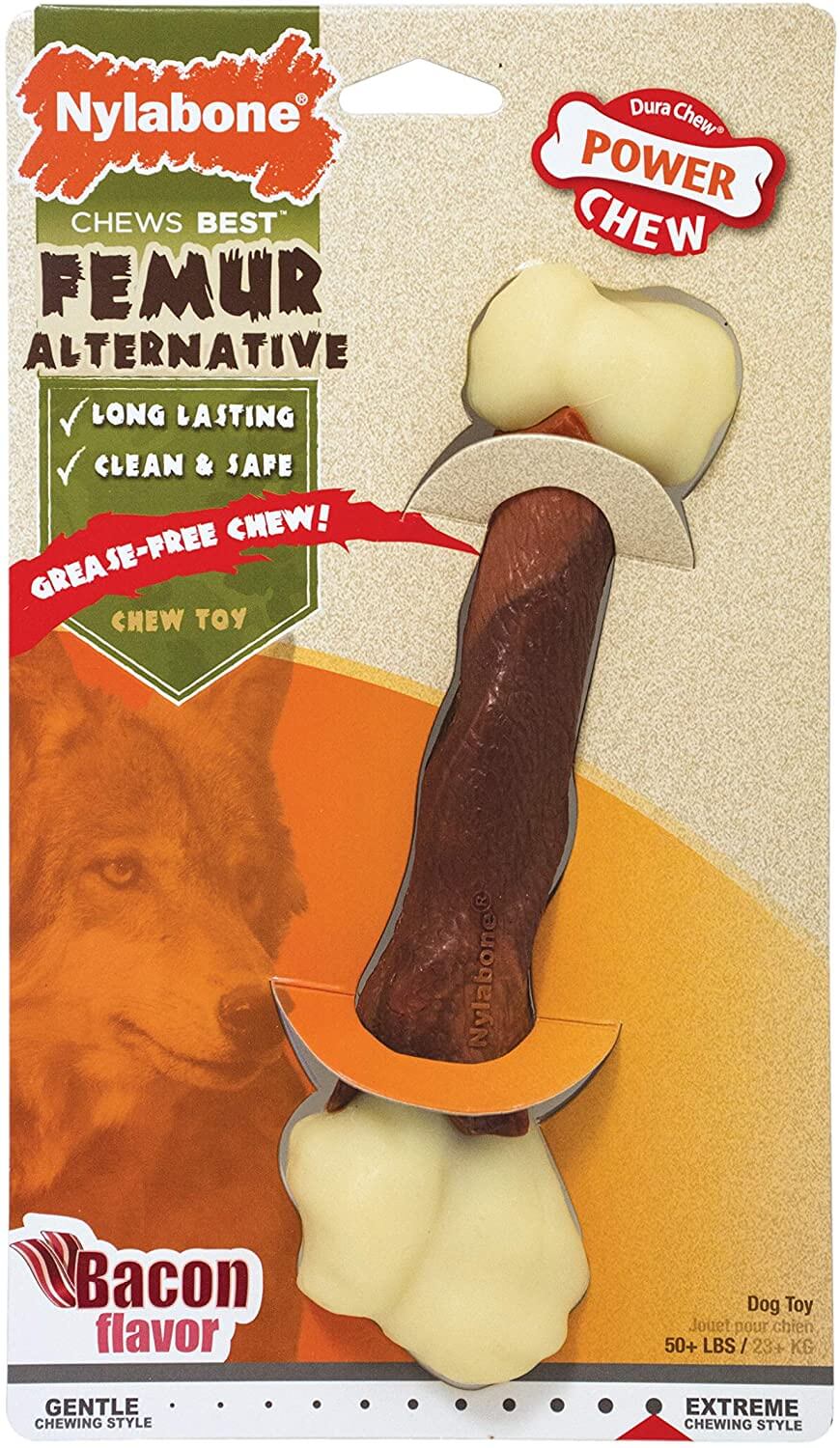 Nylabone Power Chew Femur Bone Alternative Bacon Chew To