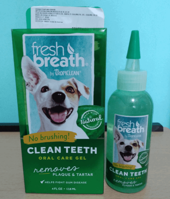 TropiClean Fresh Breath Clean Teeth Original Gel being tested by our review team.