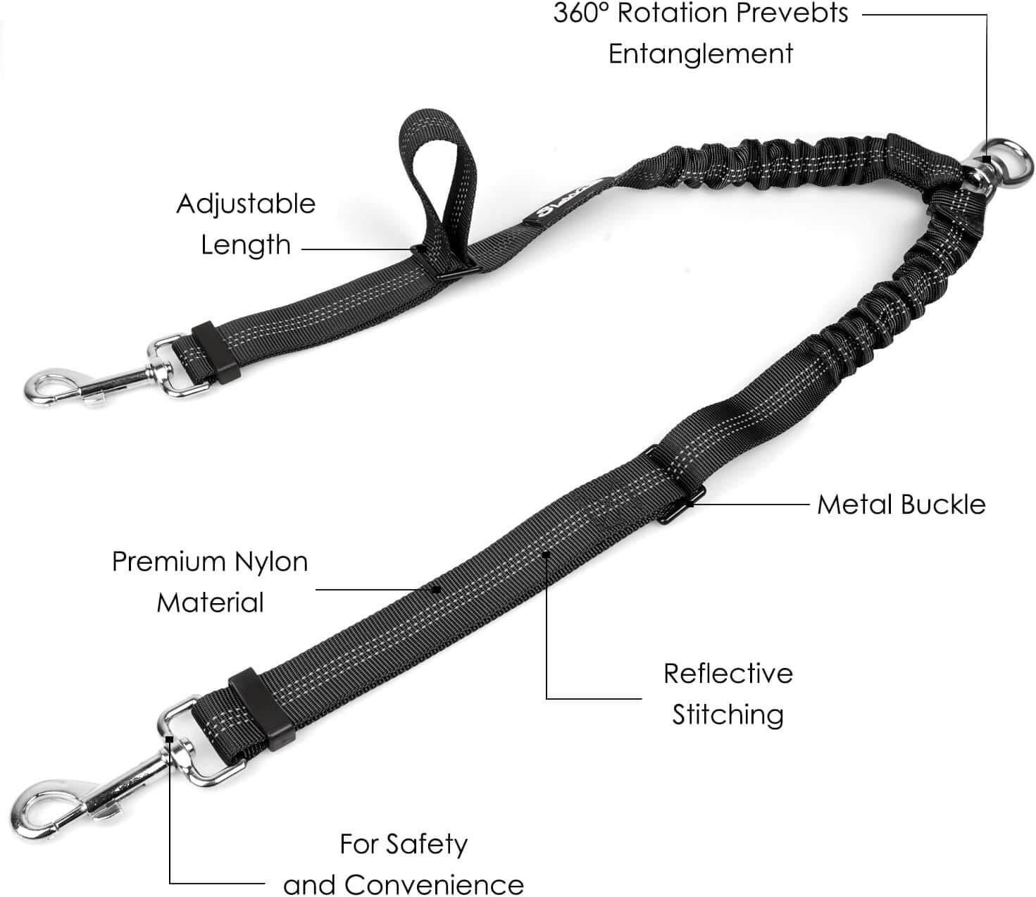 AutoWT Double Dog Leash Splitter